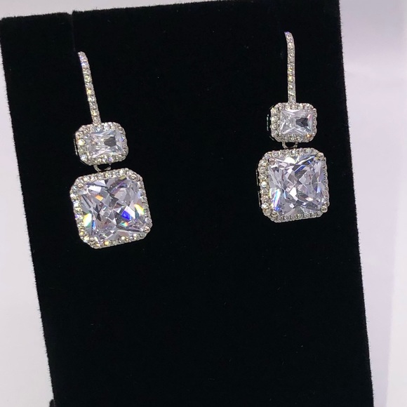 4ct Princess Cut Earrings - Picture 6 of 8